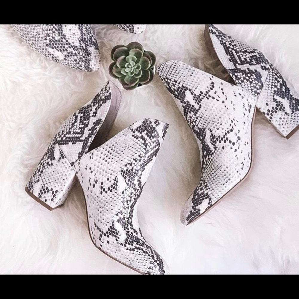 Snake skin booties